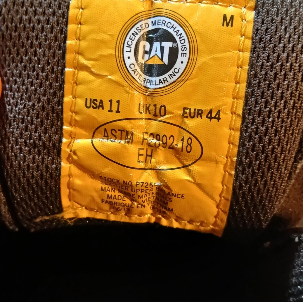 Caterpillar Yellow and Black Logo Workwear Tag - Picture 2 of 2
